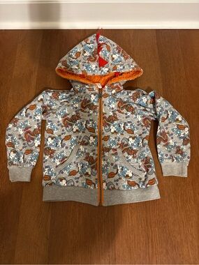 Truly Scrumptious by Heidi Klum Gray Dragon Print Zip-Up Hoodie - Size 4T